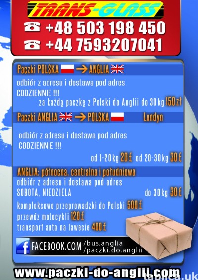 Paczki do 20kg=20F/ do 30kg=30F>>Door to Door<<
