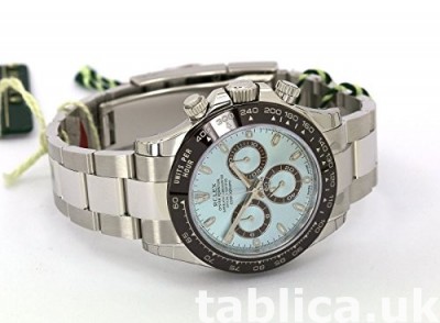 Rolex Daytona Platinum Watch Ice Blue Ceramic 116506 Unworn