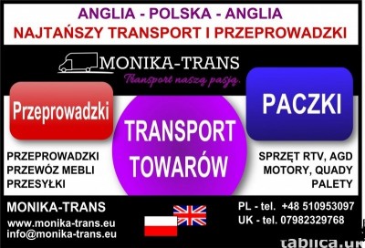 Monika-Trans Najtańszy Transport i Przeprowadzki w UK-PL