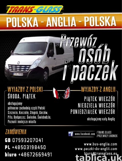 TRANSPORT OSÓB I PACZEK POLSKA-ANGLIA
