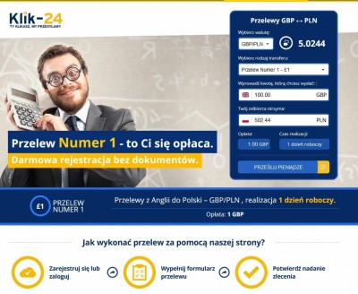 Przelewy z Anglii do Polski – Klik-24