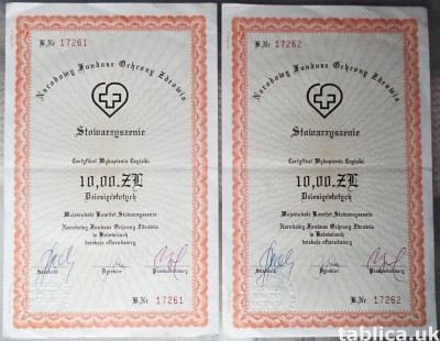 For Sale: 2 Original Brick Certifications