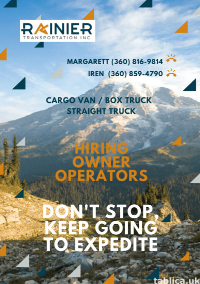 Rainier Transportation Inc invite drivers to cooperation wit