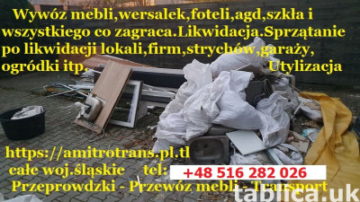 TANIE Przeprowadzki SPRZĄTANIE ogródki działki i UTYLIZACJA