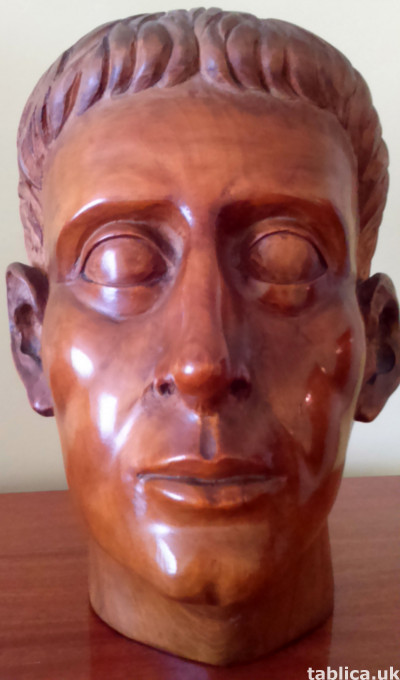 Hand Carved: Roman Head - Solid Wood !!!