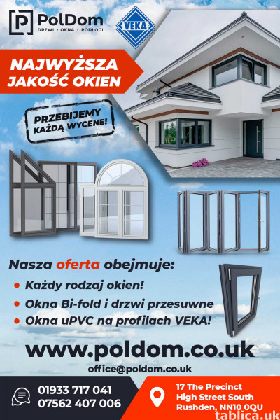 Najlepszej jakości okna w UK. W pełni Polska obsługa