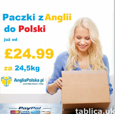 Tanie PACZKI Do Polski £24.99 za 24,5kg  www.AngliaPolska.pl