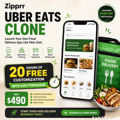 Zipprr UberEats Clone  Launch Your Food Delivery Marketplace
