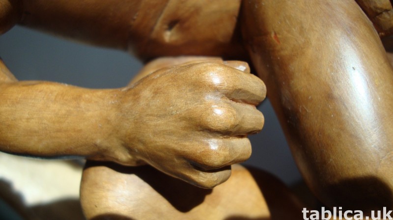 Exotic Wood Sculpture - Woman and Rock - Solid Wood !!! 2
