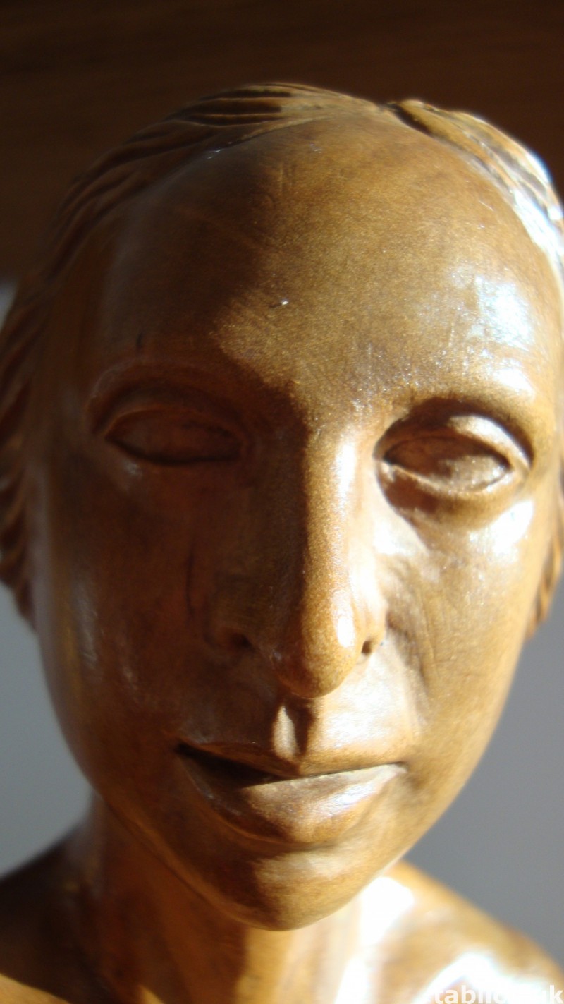 Exotic Wood Sculpture - Woman and Rock - Solid Wood !!! 4
