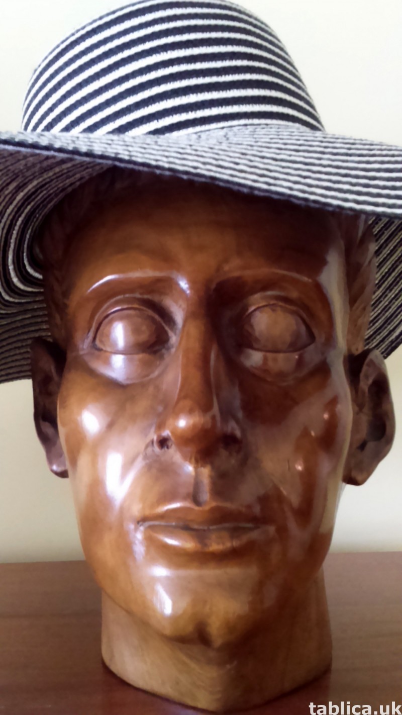 For Sale: Wood Sculpture: Roman Head - Solid Wood !!! 5