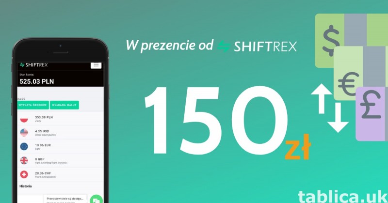 Kantor online shiftrex.com - wymieniaj waluty przez internet 1