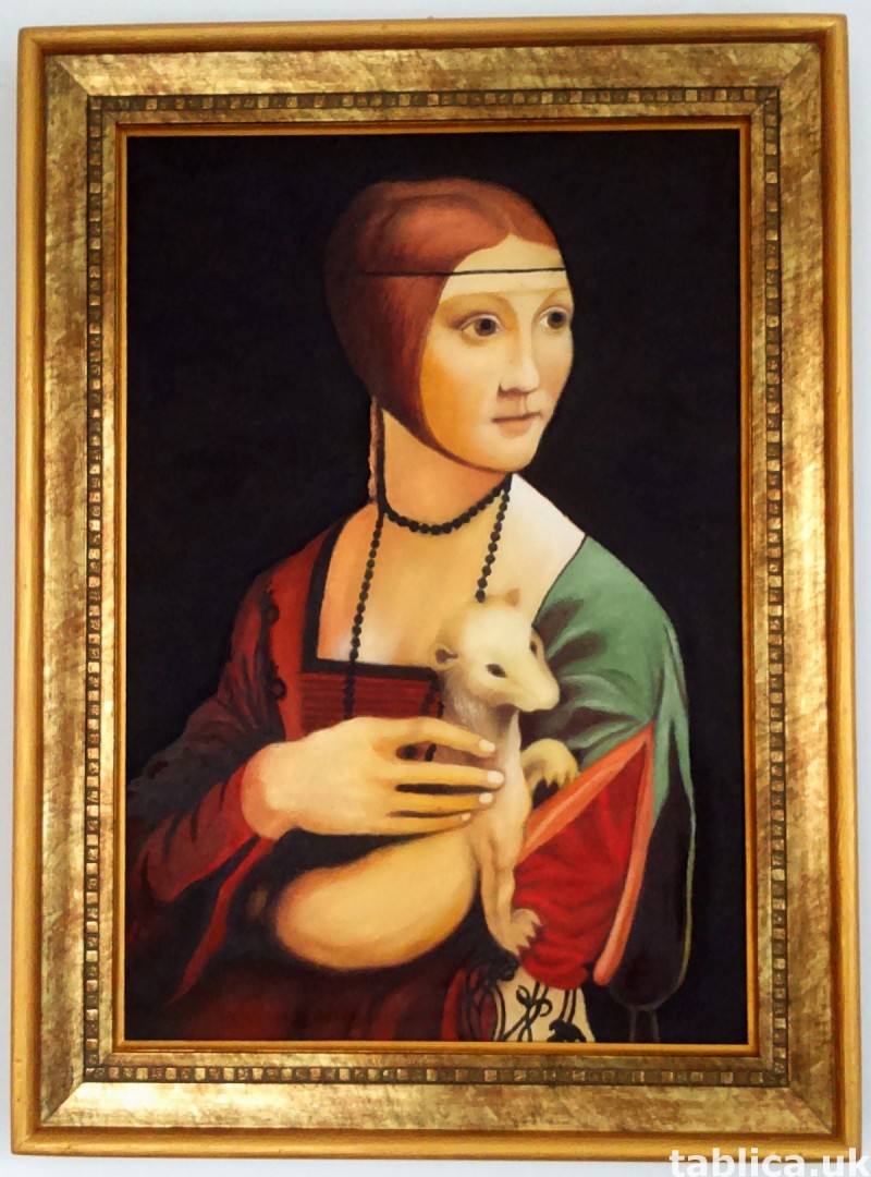 The Lady with en Ermine -Original Oil Copy-Not Photocopy !!! 0