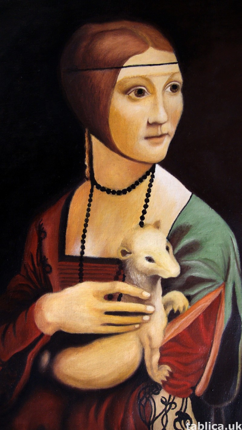 The Lady with en Ermine -Original Oil Copy-Not Photocopy !!! 1