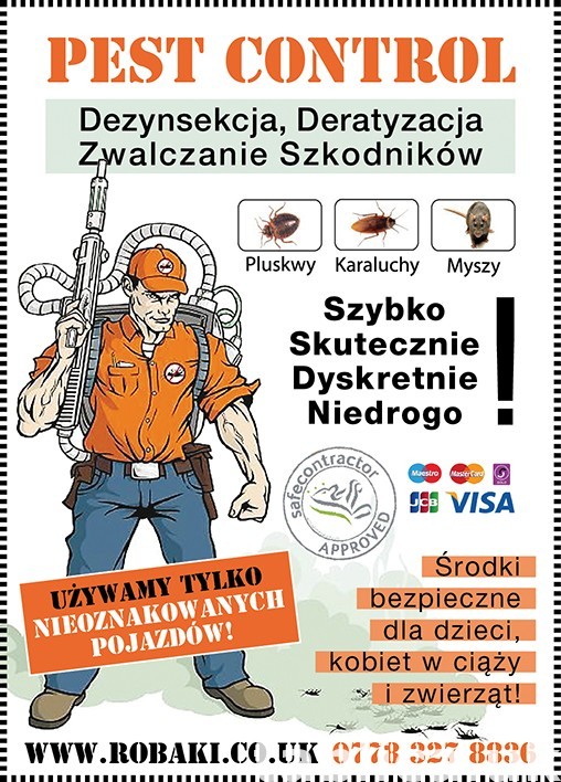 Pluskwy, pchly, karaluchy, myszy, osy 0