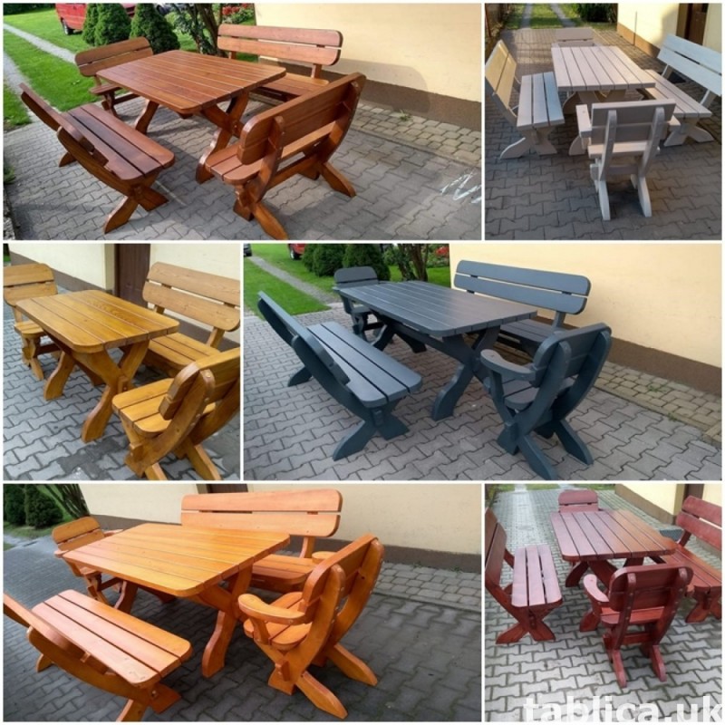 meble ogrodowe stół + 2 ławy + 2 fotele 0