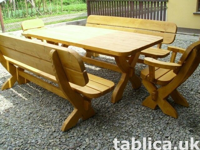 meble ogrodowe stół + 2 ławy + 2 fotele 1