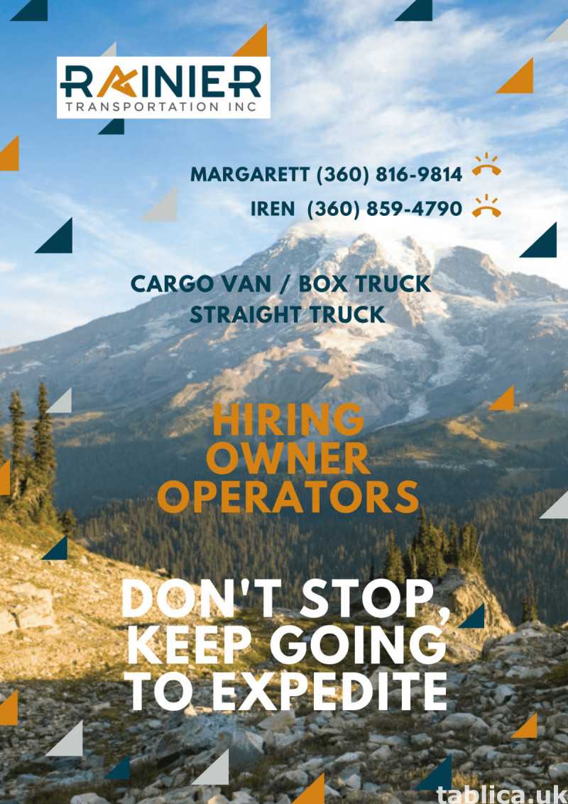 Rainier Transportation Inc invite drivers to cooperation wit 0