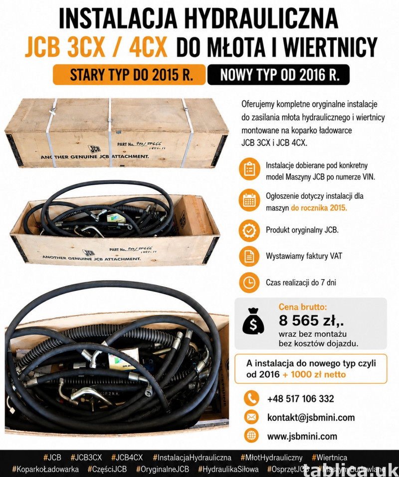 Instalacja hydrauliczna JCB 3CX / 4CX do młota i wiertnicy – 0