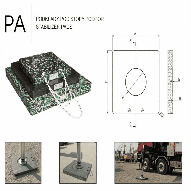 Podkład pod stopy podpór  żuraw, dźwig 1
